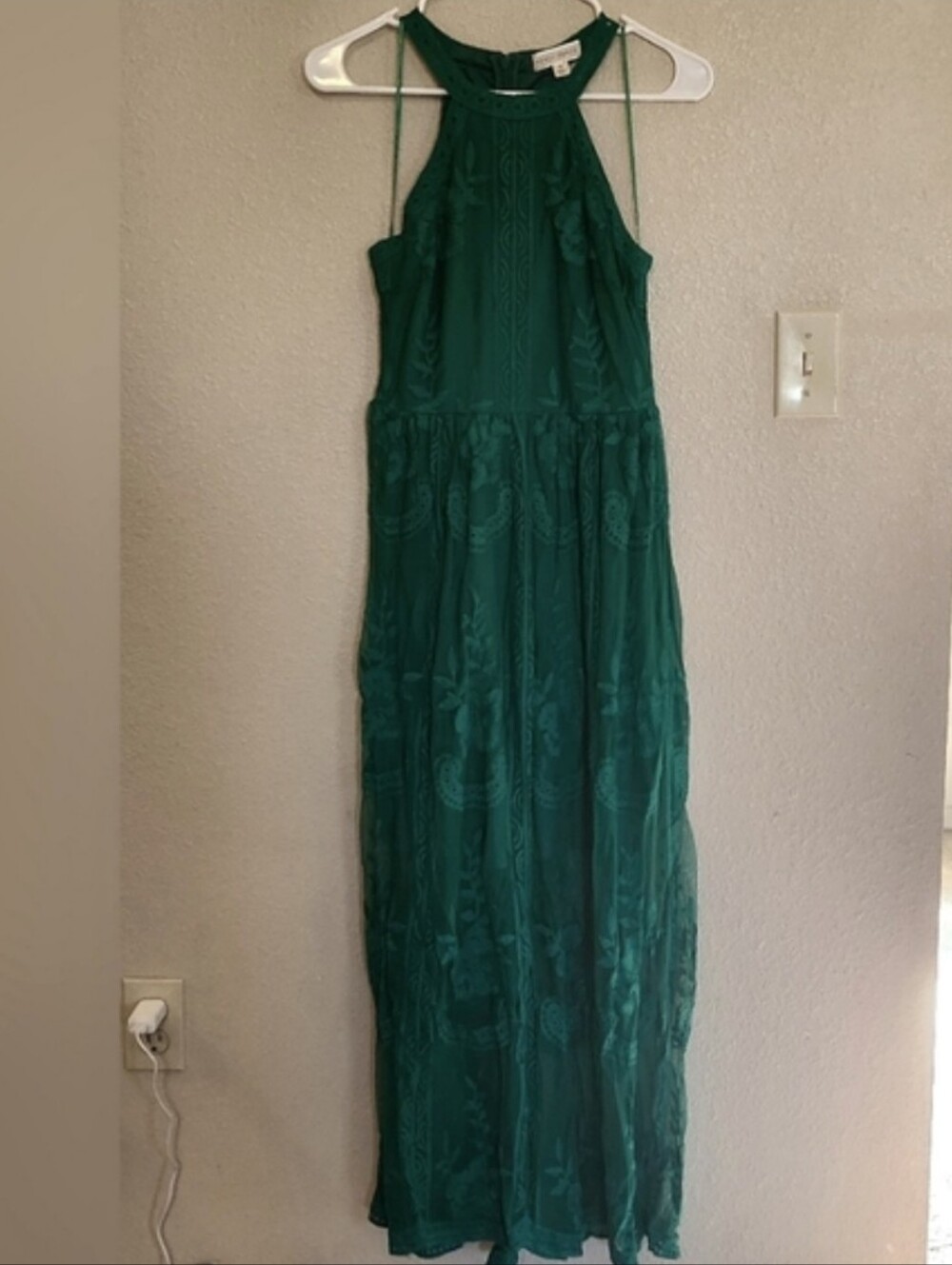 Emerald City Elegant Green Halter Maxi Dress Prom Special Occasion Dress Up - Picture 4 of 4